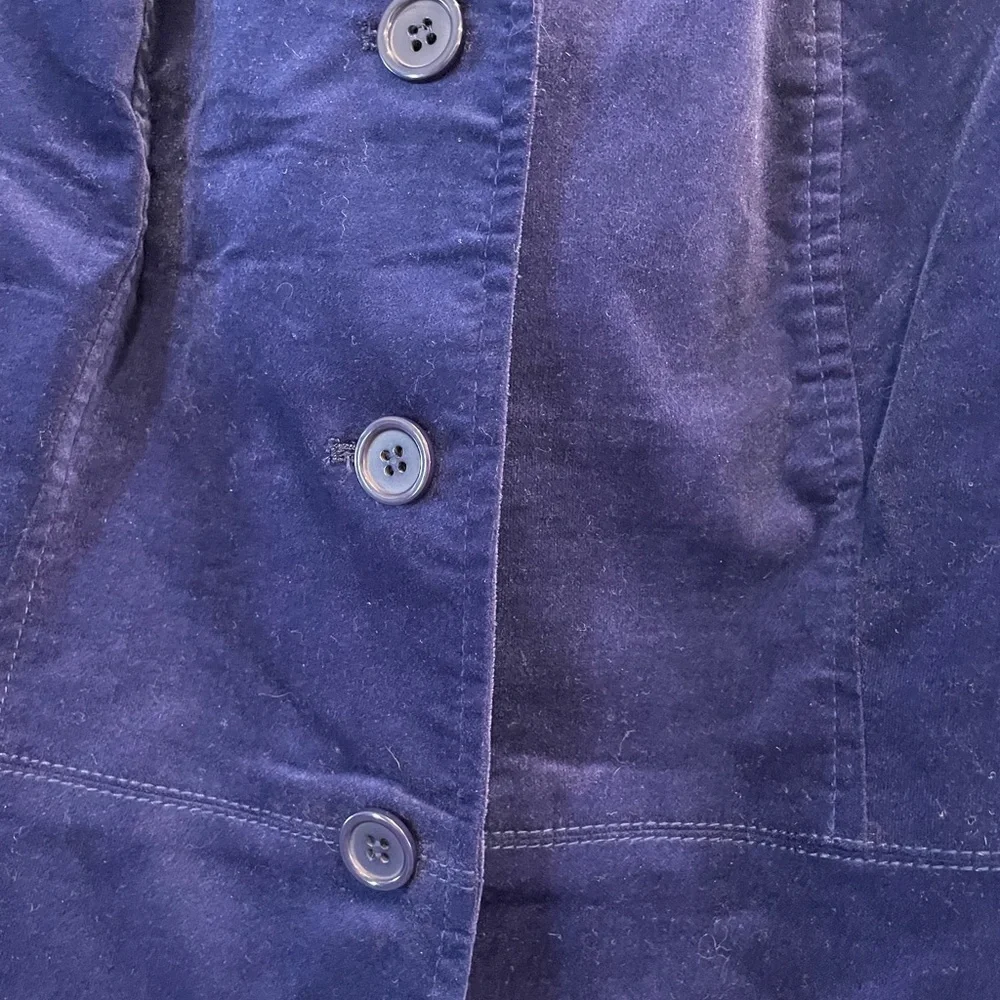 Talbot’s navy blue crushed velvet 3 Button lined single breasted blazer/Jacket